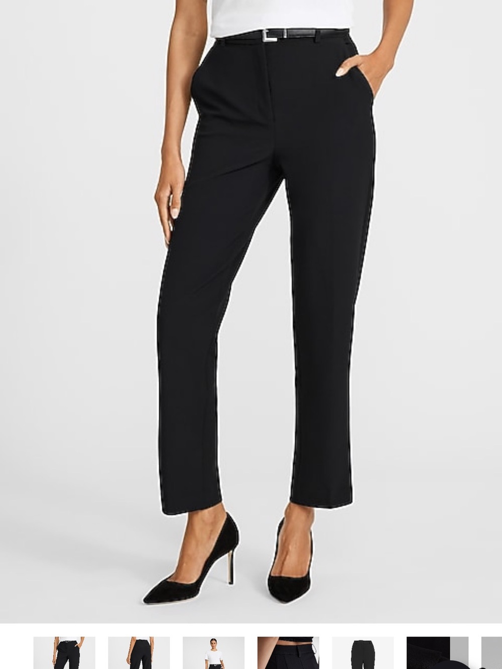 Express Editor Straight Ankle Super High Rise Black Straight-Leg Women's Pants